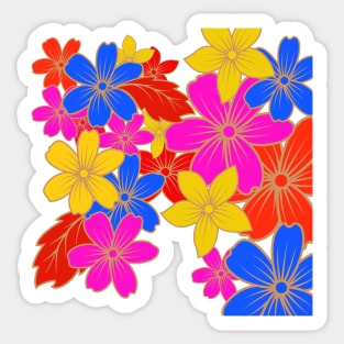 bright colorful hippy flower pattern Sticker